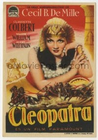 9m134 CLEOPATRA Spanish herald R1952 Claudette Colbert as Princess of the Nile, Cecil B. DeMille
