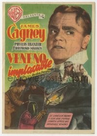 9m138 COME FILL THE CUP Spanish herald 1953 different image of alcoholic James Cagney & car crash!