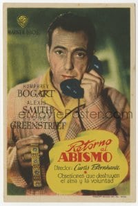 9m139 CONFLICT Spanish herald 1947 different image of Humphrey Bogart on phone with bracelet!