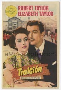 9m140 CONSPIRATOR Spanish herald 1951 English spy Robert Taylor & sexy Elizabeth Taylor, different!