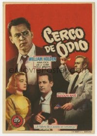 9m149 DARK PAST Spanish herald 1956 criminal William Holden, Nina Foch, Lee J. Cobb, different!
