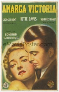 9m150 DARK VICTORY Spanish herald 1948 different close up art of Bette Davis & George Brent!
