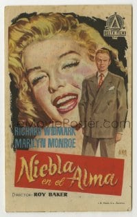 9m163 DON'T BOTHER TO KNOCK Spanish herald 1956 different art of Marilyn Monroe & Widmark by Jano!
