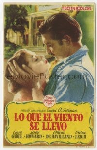 9m206 GONE WITH THE WIND Spanish herald R1953 different romantic c/u of Clark Gable & Vivien Leigh!