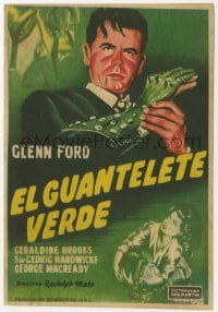 9m212 GREEN GLOVE Spanish herald 1952 cool different art of gambler Glenn Ford wearing it!
