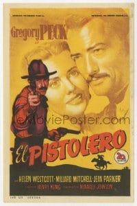 9m215 GUNFIGHTER Spanish herald 1950 different art of outlaw Gregory Peck by Soligo!