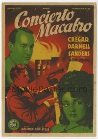 9m219 HANGOVER SQUARE Spanish herald 1945 Soligo art of Linda Darnell, George Sanders & Cregar!