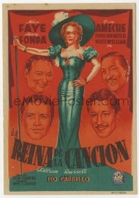 9m284 LILLIAN RUSSELL Spanish herald 1946 full-length Alice Faye + Ameche, Fonda, William & Arnold