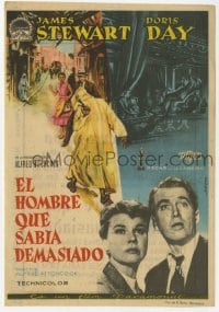 9m303 MAN WHO KNEW TOO MUCH Spanish herald 1956 Hitchcock, James Stewart, Doris Day, Albericio art!