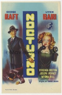 9m344 NOCTURNE Spanish herald 1946 George Raft & Lynn Bari, film noir, Hollywood glamor murder!