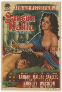 9m396 SAMSON & DELILAH Spanish herald 1952 Jose art of Hedy Lamarr & Victor Mature, DeMille!