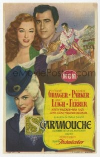 9m401 SCARAMOUCHE Spanish herald 1953 Stewart Granger, Eleanor Parker, Janet Leigh, different!