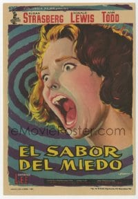 9m403 SCREAM OF FEAR Spanish herald 1961 Hammer, different Albericio art of scared Susan Strasberg!
