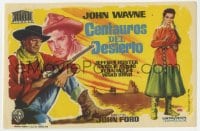9m404 SEARCHERS Spanish herald 1960 Jano art of John Wayne, Hunter & Natalie Wood, John Ford