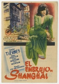 9m411 SHANGHAI GESTURE Spanish herald 1946 Josef von Sternberg, different art of Gene Tierney!