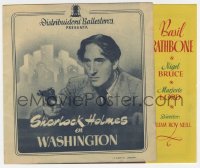 9m414 SHERLOCK HOLMES IN WASHINGTON 4pg Spanish herald 1948 different images of Basil Rathbone in D.C.!