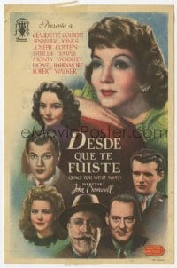 9m418 SINCE YOU WENT AWAY Spanish herald 1946 Claudette Colbert, Jennifer Jones, Temple, Barrymore!