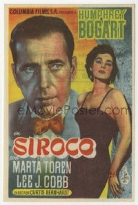 9m422 SIROCCO Spanish herald 1952 different image of Humphrey Bogart & sexy Marta Toren!!