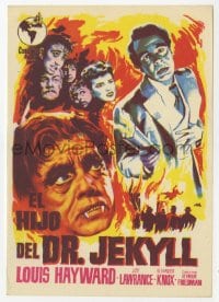 9m426 SON OF DR. JEKYLL Spanish herald 1955 Louis Hayward, she married a monster, great Jano art!