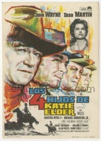 9m428 SONS OF KATIE ELDER Spanish herald 1965 Mac art of John Wayne, Dean Martin, Hyer & others!