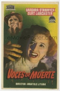 9m429 SORRY WRONG NUMBER Spanish herald 1950 different image of Burt Lancaster & Barbara Stanwyck!