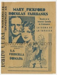 9m007 TAMING OF THE SHREW 4pg Cuban herald 1929 Hap Hadley art of Douglas Fairbanks & Mary Pickford!