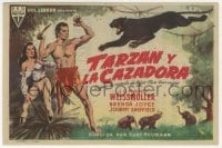 9m453 TARZAN & THE HUNTRESS Spanish herald 1947 Johnny Weissmuller, Brenda Joyce, different MCP art!