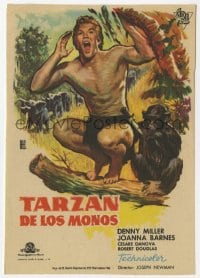 9m458 TARZAN THE APE MAN Spanish herald 1961 Edgar Rice Burroughs, Denny Miller in jungle!