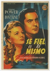 9m478 THIS ABOVE ALL Spanish herald 1945 different Soligo art of Tyrone Power & Joan Fontaine!