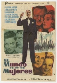 9m521 WOMAN'S WORLD Spanish herald 1959 Allyson, Clifton Webb, Heflin, Lauren Bacall, MCP art!
