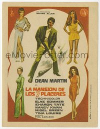 9m523 WRECKING CREW Spanish herald 1969 Carlos Escobar art of Dean Martin as Matt Helm with sexy spy babes!