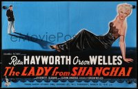 9m026 LADY FROM SHANGHAI English trade ad 1948 art of Orson Welles & sexy blonde Rita Hayworth!