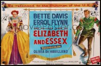 9m028 PRIVATE LIVES OF ELIZABETH & ESSEX English trade ad R1953 Bette Davis, Errol Flynn, Curtiz!
