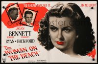 9m039 WOMAN ON THE BEACH English trade ad 1948 go ahead and say it, sexy Joan Bennett is no good!