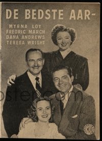 9m828 BEST YEARS OF OUR LIVES Danish program 1948 Myrna Loy, Dana Andrews, March, Mayo, different