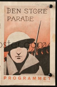 9m829 BIG PARADE Danish program 1927 King Vidor, John Gilbert, Renee Adoree, World War I classic!