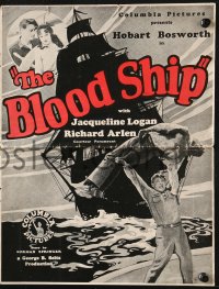 9m832 BLOOD SHIP Danish program 1928 Hobart Bosworth, Jacqueline Logan, Richard Arlen, oversized!