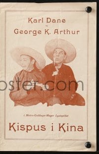 9m847 CHINA BOUND Danish program 1929 different images of screwballs Karl Dane & George K. Arthur!