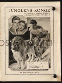 9m904 KING OF THE JUNGLE Danish program 1933 Buster Crabbe, Frances Dee, different images!