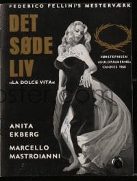 9m910 LA DOLCE VITA Danish program 1960 Federico Fellini, different images of sexy Anita Ekberg!