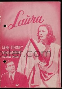 9m915 LAURA Danish program 1948 Dana Andrews, sexy Gene Tierney, Otto Preminger, different!