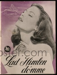 9m917 LEAVE HER TO HEAVEN Danish program 1948 different images of sexy Gene Tierney & Cornel Wilde!