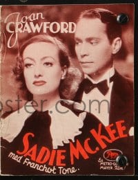 9m958 SADIE McKEE Danish program 1934 different images of sexy Joan Crawford & Franchot Tone!