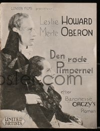 9m961 SCARLET PIMPERNEL Danish program 1935 different images of Leslie Howard & Merle Oberon!