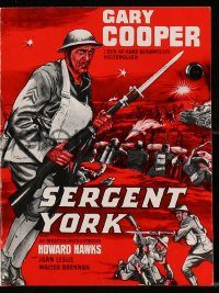 9m963 SERGEANT YORK Danish program R1960s Jean Mascii art of Gary Cooper w/rifle on the battlefield!