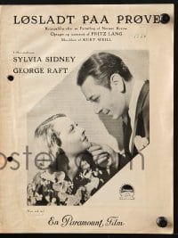 9m999 YOU & ME Danish program 1938 Fritz Lang, different images of Sylvia Sidney & George Raft!