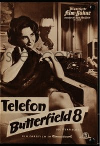9m575 BUTTERFIELD 8 Film-Buhne German program 1960 different images of sexy Elizabeth Taylor!