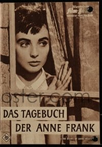 9m593 DIARY OF ANNE FRANK German program 1959 different images of Millie Perkins in title role!