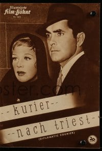 9m595 DIPLOMATIC COURIER German program 1953 different images of Hildegarde Neff & Tyrone Power!