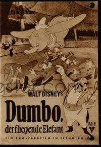9m598 DUMBO German program 1952 Disney circus elephant classic, different cartoon images!